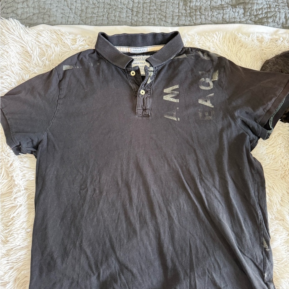 American Eagle Outfitters Gray Polo Shirt
